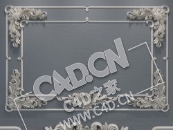 C4D镜框花线画框欧式装饰雕花框模型_14 lepnina