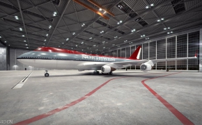 飞机模型：波音747客机C4D模型 Boeing 747 3d model