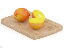 木板上的甜杮 红杮子C4D模型 Persimmon
