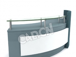 弧形收银台接待台桌子办公家具C4D模型