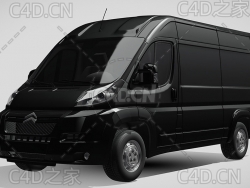 雪铁龙封闭式玻璃面包车货车2006-2014款C4D汽车模型下载