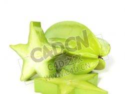 杨桃切开的杨桃水果切片C4D模型 Carambola
