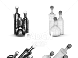 金属瓶摆件C4D模型