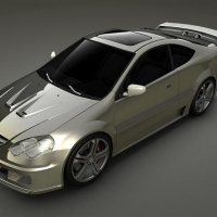 汽车C4D模型：讴歌RSX C4D模型 Acura RSX 3D model