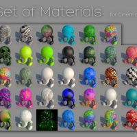 C4D材质：set of materials