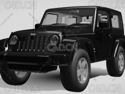 吉普JEEP牧马人英国运动硬派越野汽车2008款C4D汽车模型下载