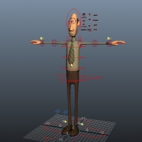 [MAYA模型]男博士动漫形象模型（已绑定）