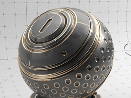 C4D Redshift边缘磨损的金属球模型 Redshift Shader Ball Scene