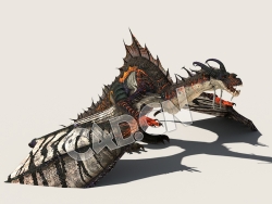 C4D变异魔龙翼龙模型（包含骨骼绑定未包含动画) LesserWyvern_SK_LCH 3D Model