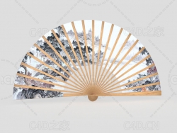 中国折扇动画模型扇子开合动画