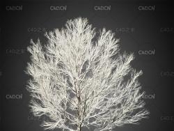 树挂雾凇大雪树木C4D模型HeliosVegetation Vol.5