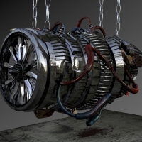 飞机引擎器动画C4D模型 Aircraft engine unit