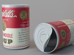 奶粉罐 坎贝尔汤罐头盒C4D模型 Campbells Soup Can