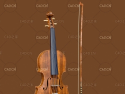 乐器小提琴C4D模型 violin