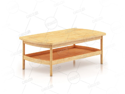 木制咖啡桌两层木桌矮桌实木桌子茶桌C4D模型Wooden Coffee Table