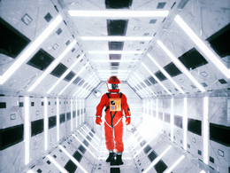 C4D Octane太空舱中奔跑的宇航员动画模型