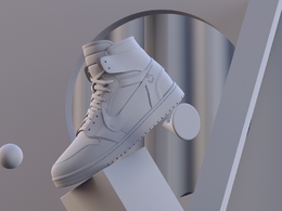 运动鞋创意C4D模型白模