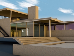 别墅 时尚建筑C4D模型 Fashion architecture