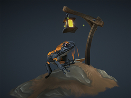 山丘灯光下的蝾螈week-2-salamander