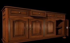 橱柜C4D模型 Credenza 4 ante