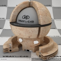 vray for c4d材质：Travertine Procedural