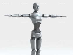 科技金属女机器人Robot Woman Character
