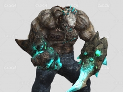 魔兽世界游戏强壮的冰霜巨魔C4D模型(包含骨骼绑定和动画)