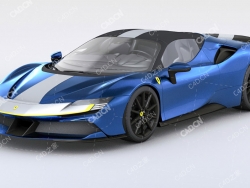 法拉利汽车C4D模型Ferrari SF90 Spider 2021 3D Model