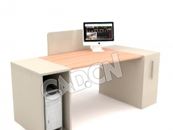 单人电脑桌办公家具C4D模型