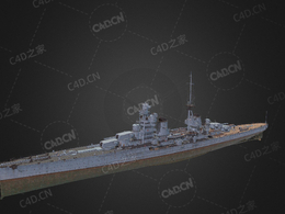 德国海军戈里齐亚号重巡洋舰C4D模型下载Gorizia 3d model