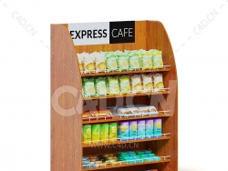 C4D商场超市木制货架食品货架模型下载wooden market shelf