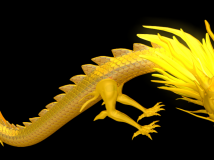 金龙C4D模型 Golden Dragon（附带动画）