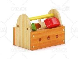 儿童工具筐锤子扳手改锥婴幼儿益智玩具C4D模型