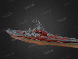 美国海军亚拉巴马号战列舰C4D模型下载Alabama ST 3d model