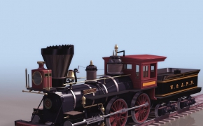 蒸汽火车/老火车C4D模型 Steam train 3D model