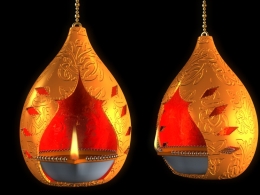 印度佛教寺庙灯盏 佛教灯盏 油灯C4D模型 Agal Vilakku 3d Model