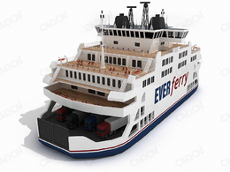 四层大型游轮C4D模型 Cruises 3D model