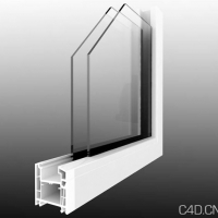 铝塑门窗3D模型：Pen Profil 3D model