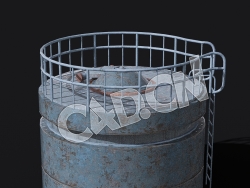 C4D圆形金属存储池蒸汽朋克模型 KB3D_HEM_Tank_c_grp