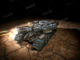 C4D科幻战车激光坦克科幻飞船太空舰飞船科幻飞行器太空船外星战舰模型Sci Fi MK3 Tank