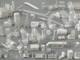 49个车间工厂仓库设备3D模型 Kitbash – Factory Units Part 3 – 49 pieces