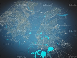 乌克兰首都基辅城市三维map卡通低面C4D模型map_Kiev_UA