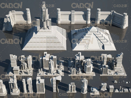 现代科幻建筑3D模型 Modern Sci-Fi Buildings Kitbash