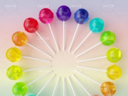 一圈彩虹棒棒糖C4D OCTANE模型 boxoffrogs lollipop Octane