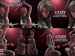 女杀手3D打印模型 Cubebrush – ELEKTRA – Model for 3D Printing