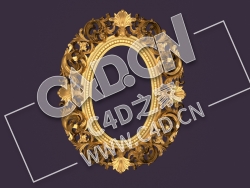 C4D镜框花线画框欧式装饰雕花框模型_80 RM-007