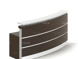 大厅圆形接待台3D模型 Rounded Reception Desk 3D Model