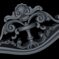 欧式沙发/床雕花：西洋花3D模型