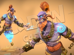 C4D阿拉丁神灯里的怪物模型