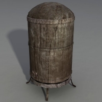 工业设施5-09：工厂锈铁储存罐/油罐/化学储罐3D模型